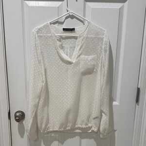 The Limited Cream Blouse with Textured Design